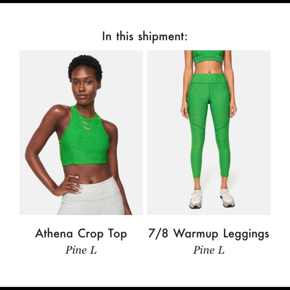 Outdoor Voices workout set. PINE (sold out color)